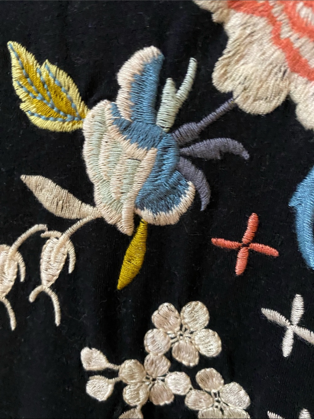 Johnny Was Black Maxi Dress with Multicolor Floral Embroidery - Picture 7 of 8